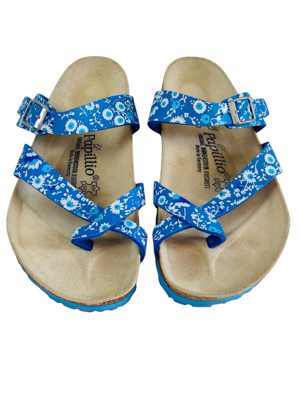Papillo by Birkenstock Mayari Blue Floral Sandals W8 M6